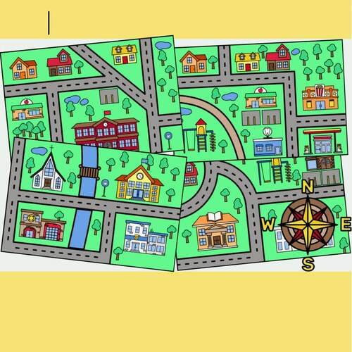 Neighborhood and Community Maps (Premade Maps of a Town plus BYO) - Clipart