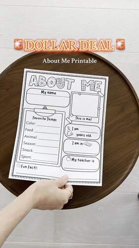 All About Me | Back to School Worksheet | Printable by The Little Campus