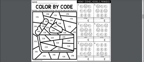 Thanksgiving Money Worksheets by Teaching Second Grade | TpT