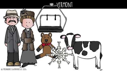 Vermont clip art, state, historical figure COMBO PACK by Melonheadz Clipart
