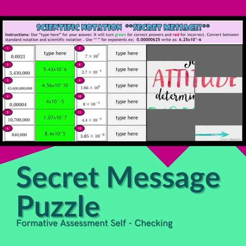 Scientific Notation Self-Checking F. Assessment Digital and ...