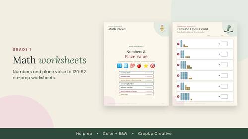 1st Grade Math Worksheets: Numbers & Place Value, Tens and Ones ...