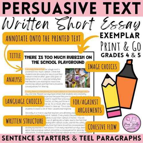 Persuasive Short Essay Written Example | Rubbish on the Playground ...