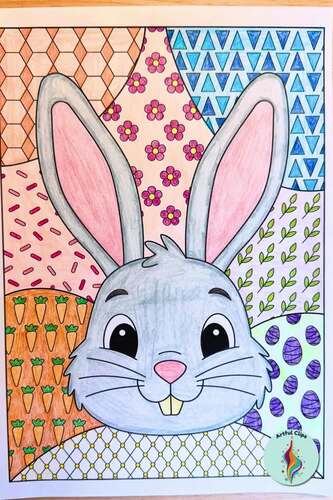 Easter Bunny Coloring Pages Spring Zentangle Pattern Pop Art Project Worksheet