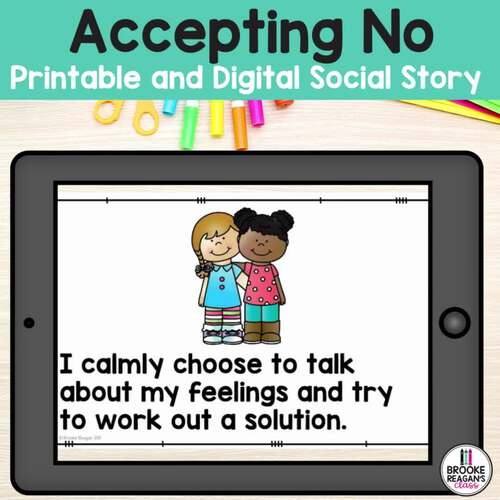 Social Story Accepting No by Brooke Reagan TPT