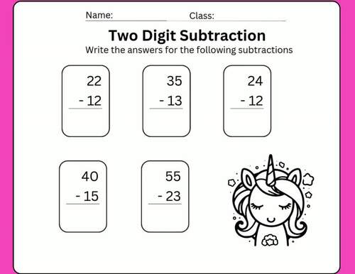 1st Grade Math: 2 Digit Addition and Subtraction Worksheets by LUCKY BOY