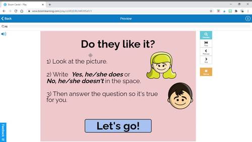 Do They Like...? Type The Answer BOOM Cards by Love 2 Learn English
