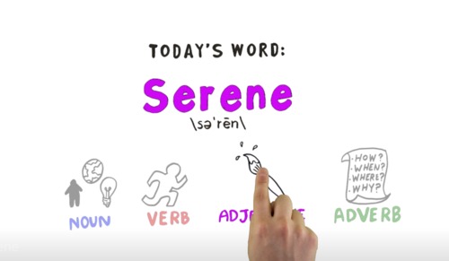 Preview of Word of the Week: SERENE: Whiteboard Video + Online Quiz + Activities