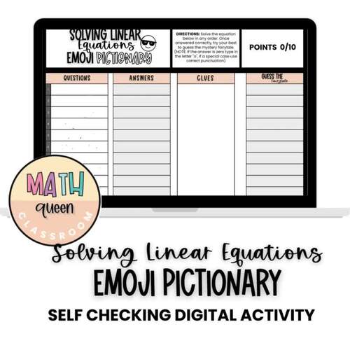 Solving Multi Step Linear Equations Digital Self Checking Activity NO PREP