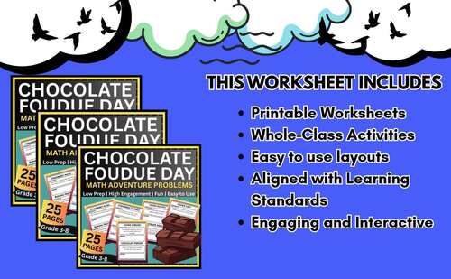 Chocolate Fondue Math Adventure–40-Page Activity Pack for Grades 2–8 ...