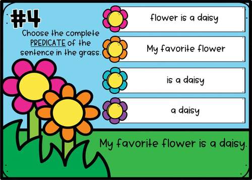 Subject or Predicate? Boom Cards™ Digital Task Cards by Mrs Stewart in 3rd