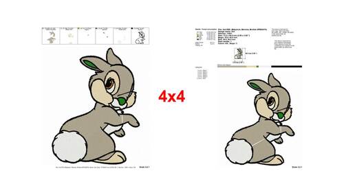 Cute Thumper rabbit character embroidery designs for Disney fans ...