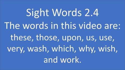 Preview of Reading---Sight Words 2.4