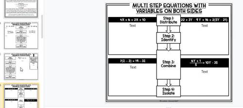 Multi Step Equation Digital Note and Activity Bundle by 4 the Love of Math