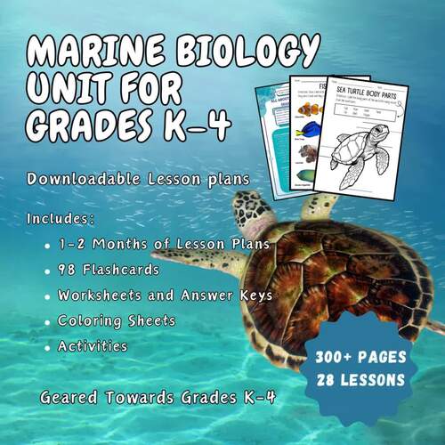 Marine Biology Unit for Grades K-4 by SeantistsClassroom | TPT