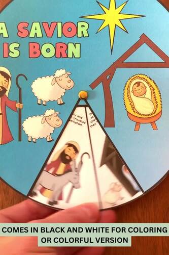 A Savior is Born Nativity Christmas Coloring Wheel Craft, Sunday School ...