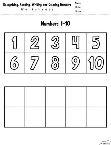 Numbers worksheets for K & Pre-k to Recognize Numbers up to ...