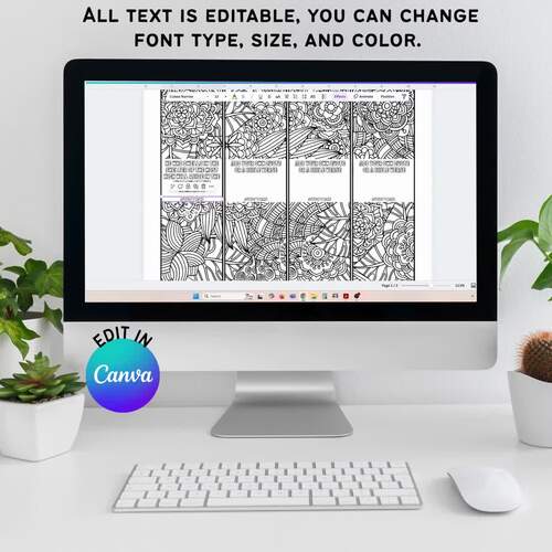 Editable Text Custom Quote Template Bookmarks to Color Personalized DIY ...