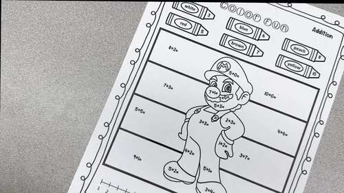 Super Mario Math Color by Code Super Mario Worksheets Luigi Yoshi