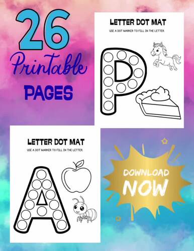 A-Z Alphabet Dot Marker Mats 26 Letters Do-A-Dot Worksheets Preschool ...