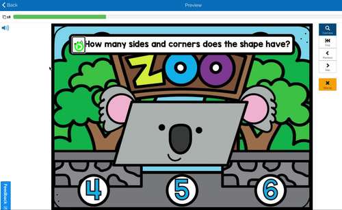 Corners and Sides / Distance Learning / Boom Cards by Freckled in Kinder