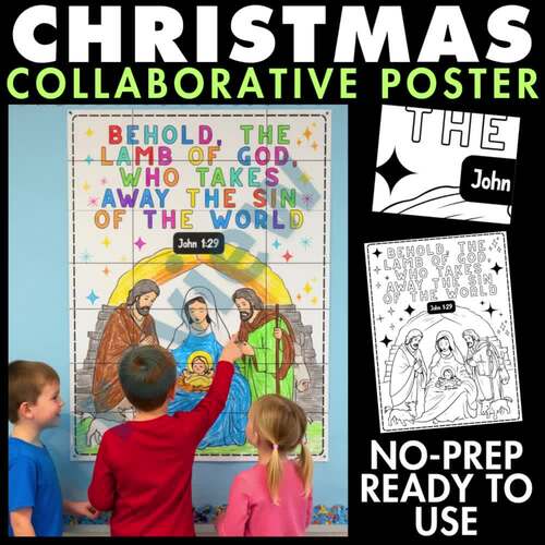 Christmas Art Activity Nativity Craft Collaborative Poster Christian ...