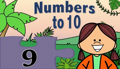 Preview of Identify Numbers to 10: In the Jungle: Math Brain Break