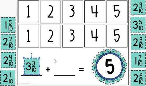 Add Mixed Numbers Math Center - Printable and Digital - 4th Grade