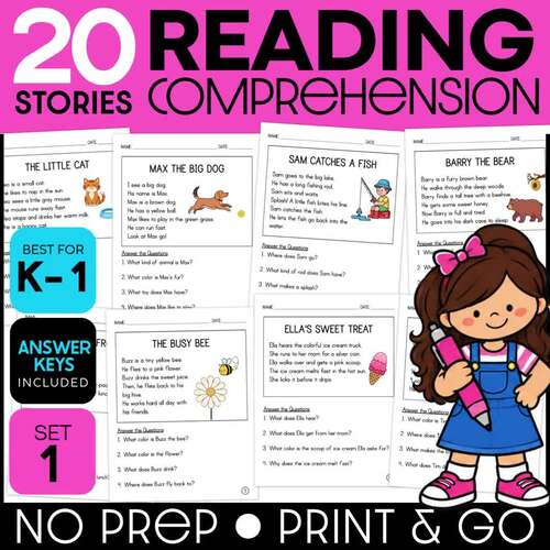 Reading Comprehension Worksheets + Answer Key Set 1 | Printable Reading ...