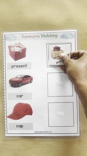 Synonym Matching Visual for first Grade | Synonyms Poster Worksheet for ...
