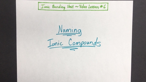 Naming Ionic Compounds VIDEO LESSON by Chemistry with Confidence
