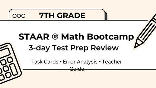 7th Grade STAAR® Math Test Prep Bootcamp | Task Cards & Error Analysis