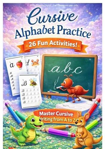 Alphabet Writing Worksheets – Lowercase Script Letters | 26 Pages