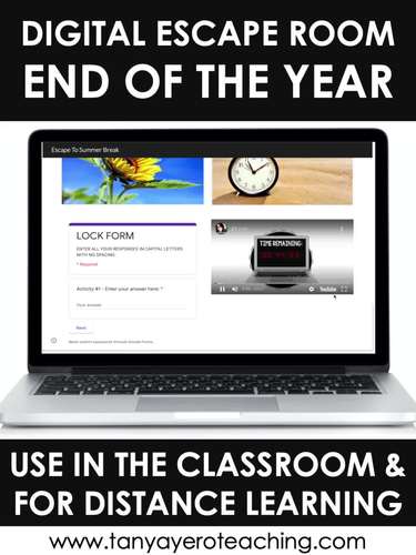 Activities For End Of Year Digital Escape Room Grades 4 5 Tpt