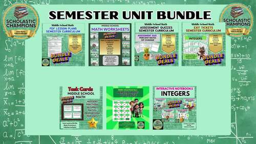 Middle School Math * SEMESTER BUNDLE * Lesson Plans, Worksheets ...