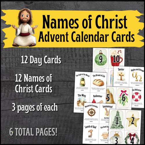 12 Names of Christ Advent Calendar | 12 Days of Christmas Cards ...