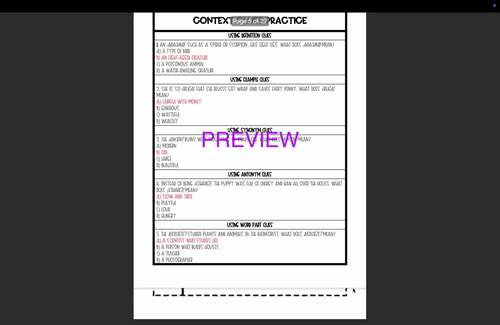 6th Grade ELA Grammar/Language Interactive Notebook (Trimester 3) - PDF