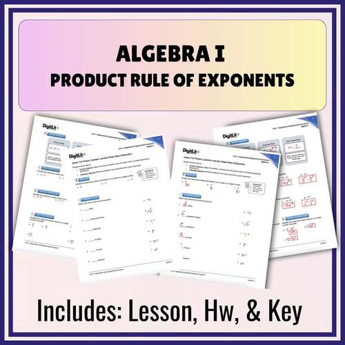 Product Rule of Exponents Guided Notes and Worksheets | 8th-10th Grade ...