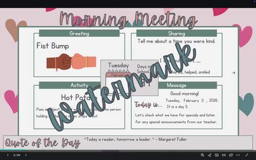 February Morning Meeting Slides | Responsive Classroom | Love ...