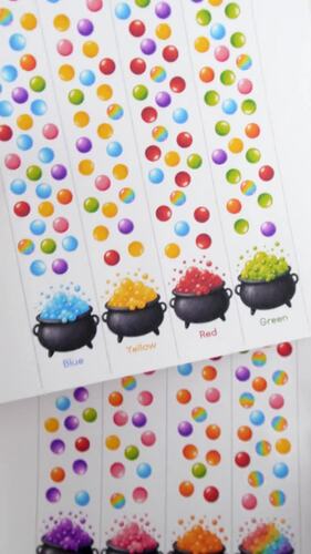 Witch Cauldron Color Matching Activity | Halloween Hole Punch Cards ...