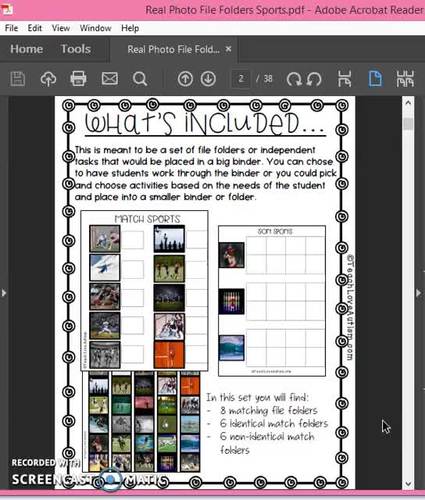 Real Photo File Folders: Sports by Teach Love Autism | TPT