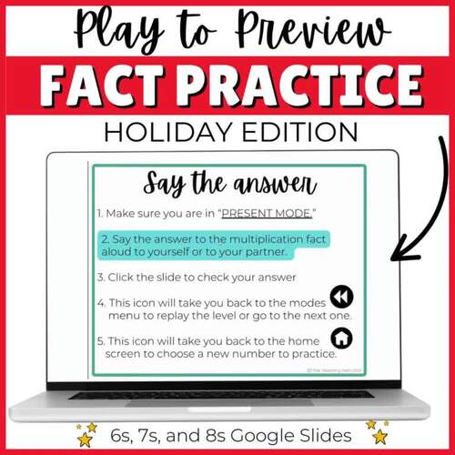 Christmas Multiplication Games-Holiday Math Facts Practice | Google Slides-3rd