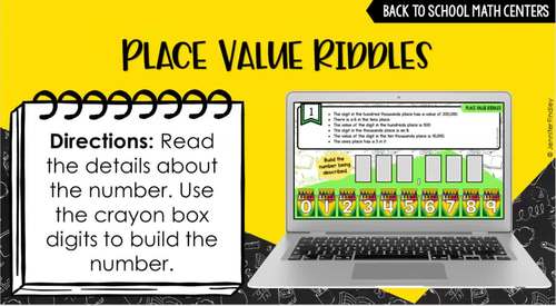 5th Grade Math Back to School Activities w/ Digital Back to School ...