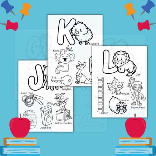 A–Z Alphabet Coloring Pages | Letter Recognition Vocabulary for Kids