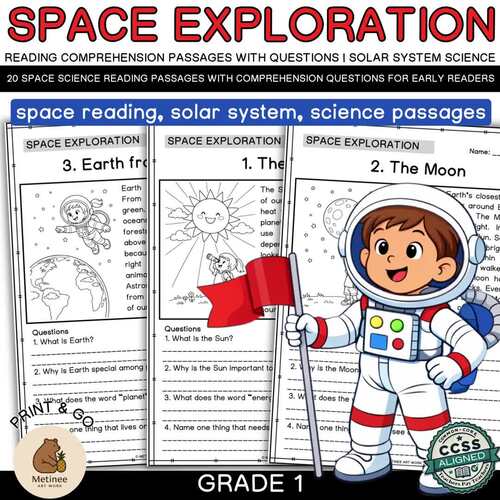 Space Exploration Reading Comprehension Passages with Questions Grade 1