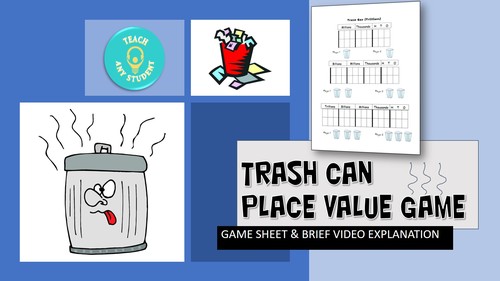 Preview of Trash Can Place Value Game