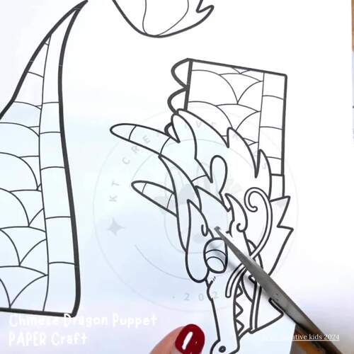 chinese new year dragon dancer coloring page