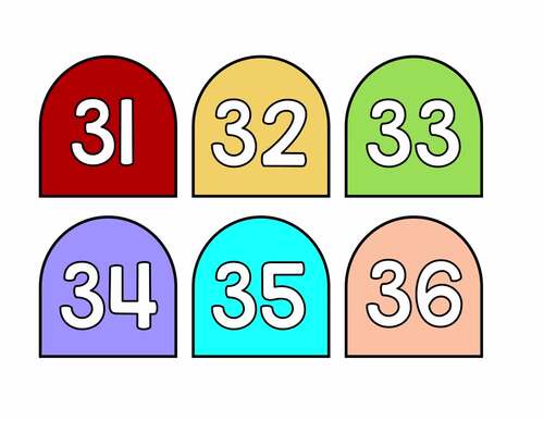 Printable Number Labels, Calendar Numbers, Cubby Numbers, Numbers