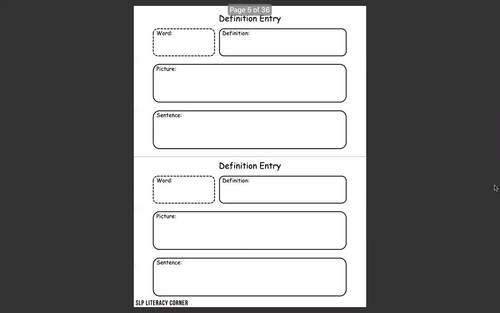 Vocabulary Graphic Organizers by SLP Literacy Corner | TPT