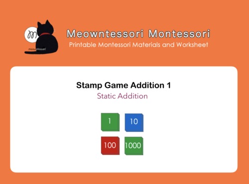 Preview of Montessori Stamp Game Static Addition Tutorial